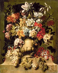 Stillleben mit Früchten und Blumen